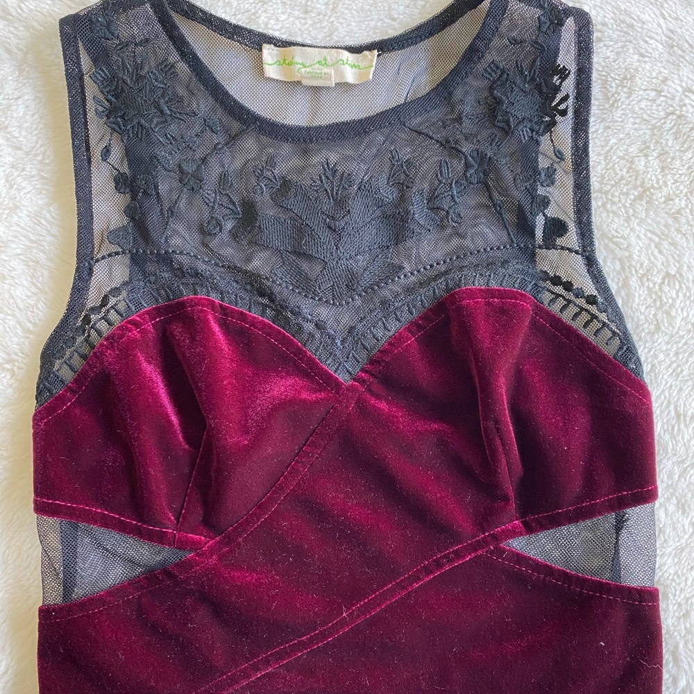 Urban outfitters velvet lace crop top